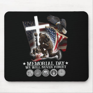 Mousepad Dia do Memorial que Nunca Esqueceremos Amantes Vet