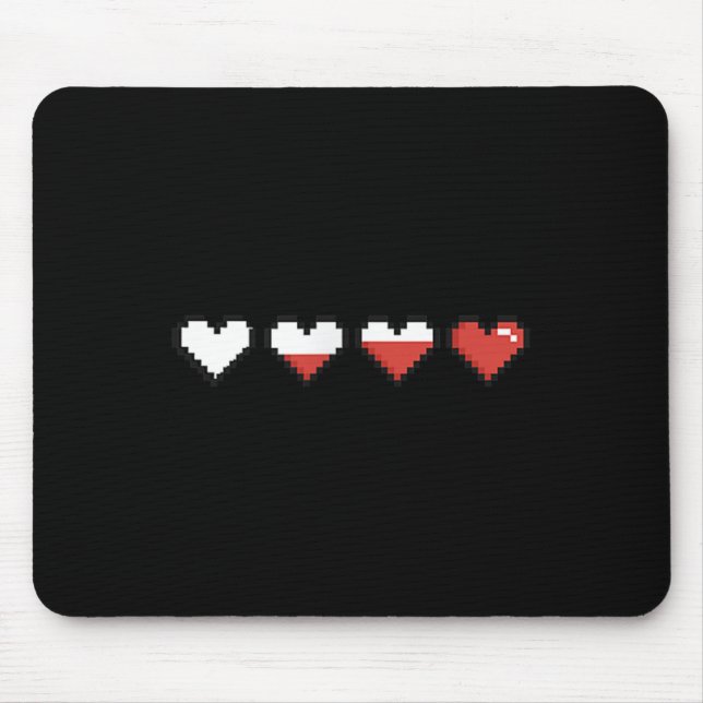 Mousepad Dia do Namorados Vermelho de Pocket Pixel Bonito (Frente)