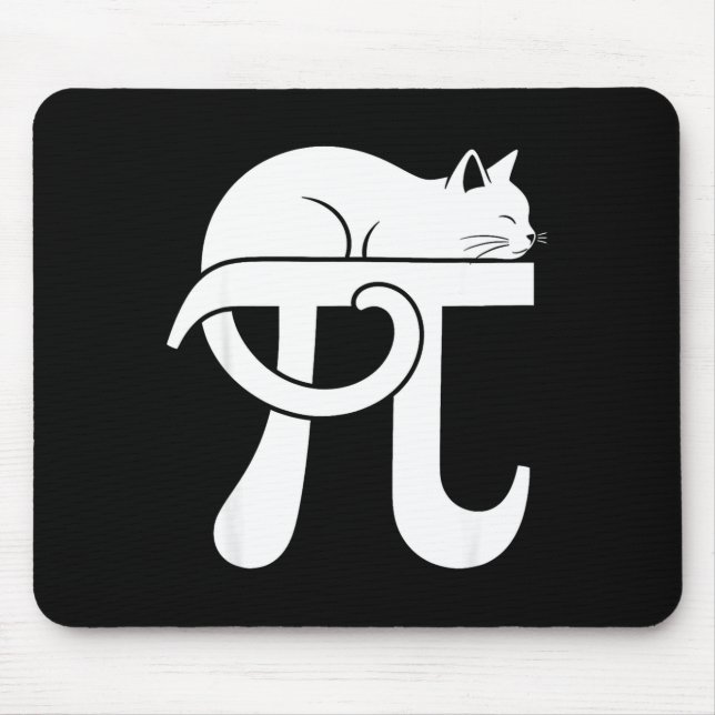 Mousepad Dia do Pi Gato Nerd de Matemática Comédia Professo (Frente)