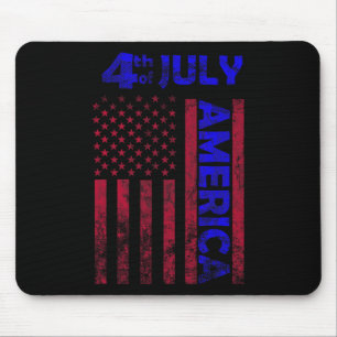 Mousepad Dia dos Eua Bandeira 4 de julho Feliz Engraçado