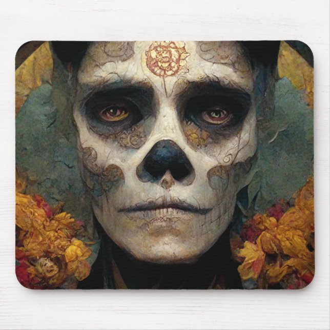 Mousepad Dia dos Mortos 3 Crânio De Fantasia (Frente)