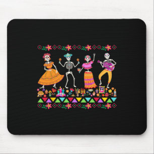 Mousepad Dia dos Mortos Do Dia De Los Muertos Skeleto Mexic