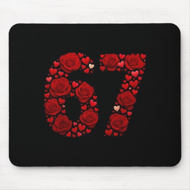 Mousepad Dia dos Namorados 67 Meme Rosa Corações Engraçado  (Frente)