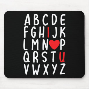 Mousepad Dia dos Namorados Abc Eu Te Amo Coração Professor