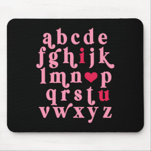 Mousepad Dia dos Namorados Alfabeto Abc Eu Amo Você Profess