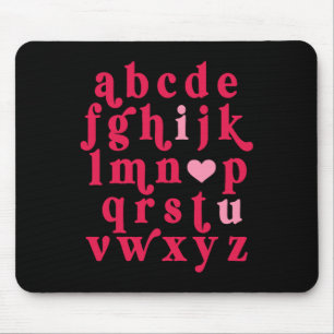 Mousepad Dia dos Namorados Alfabeto Abc Eu Amo Você Profess