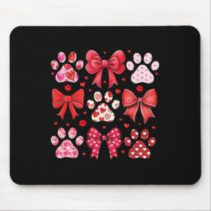 Mousepad Dia dos Namorados Coquette Impressão de Pata Coraç