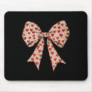 Mousepad Dia dos Namorados Coração Coquete Laço Retro Dia d