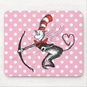 Mousepad Dia dos Namorados do Dr. Seuss   Cupido Gato no Ch