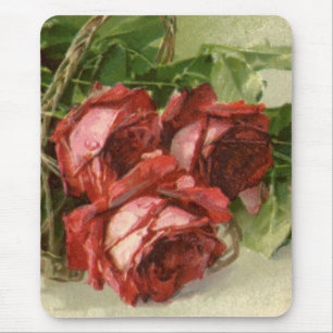 Mousepad Dia dos namorados do vintage, rosas vermelhas