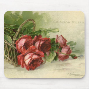 Mousepad Dia dos namorados do vintage, rosas vermelhas