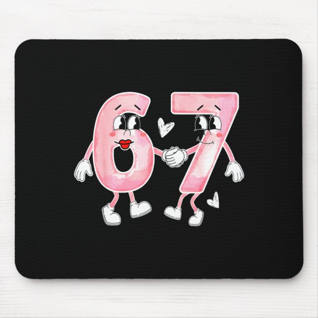 Mousepad Dia dos Namorados Engraçado 6 7 Seis Sete Meme Dia (Frente)