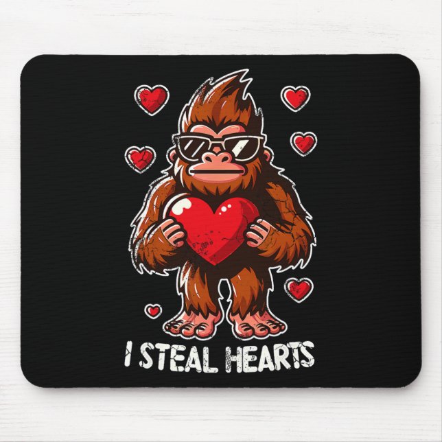 Mousepad Dia dos Namorados Pé Grande Sasquatch Eu Roubo Cor (Frente)