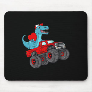 Mousepad Dia dos Namorados T Rex Dirigindo Caminhão Monstro