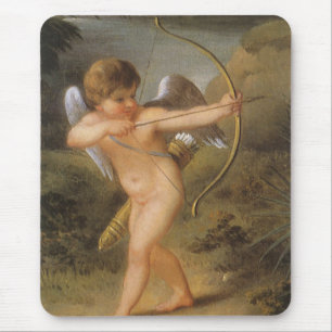 Mousepad Dia dos Namorados Vintage, Cupido com Arco e Flech