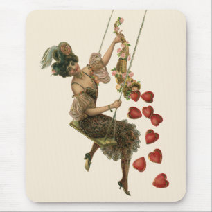 Mousepad Dia dos Namorados Vintage, Senhora Vitoriana num B