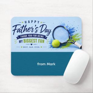 Mousepad Dia dos Pais de tênis com raquete e bola para o Pa