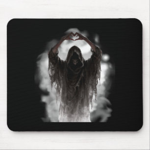 Mousepad Dia dos pais fantasma coração mãos horror rosto as