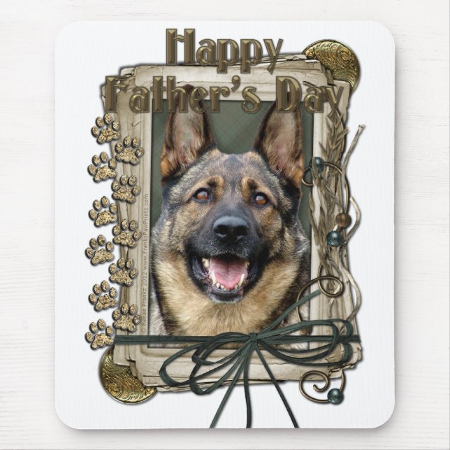 Mousepad Dia dos pais - patas de pedra - german shepherd (Frente)