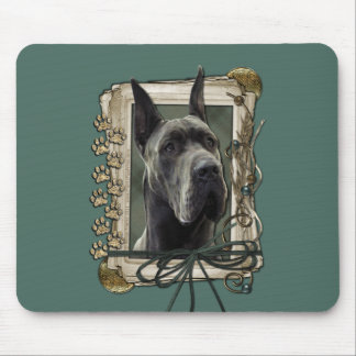 Mousepad Dia dos pais - patas de pedra - great dane - cinza