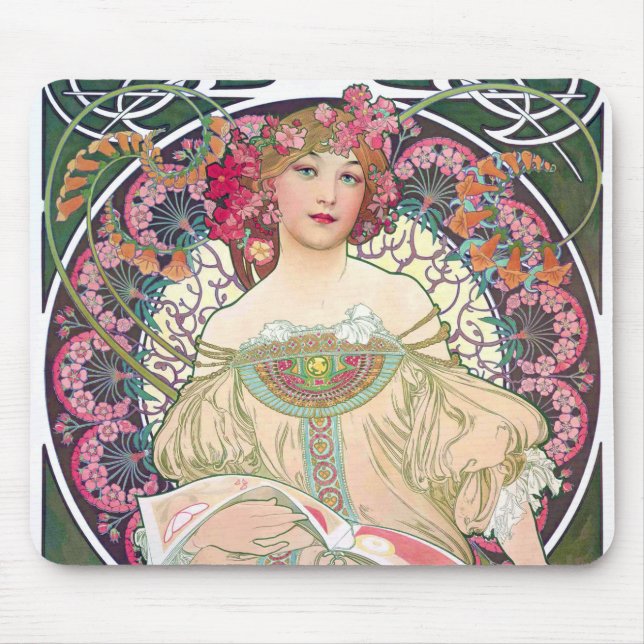 Mousepad Dia dos Sonhos (Primavera), Mucha (Frente)