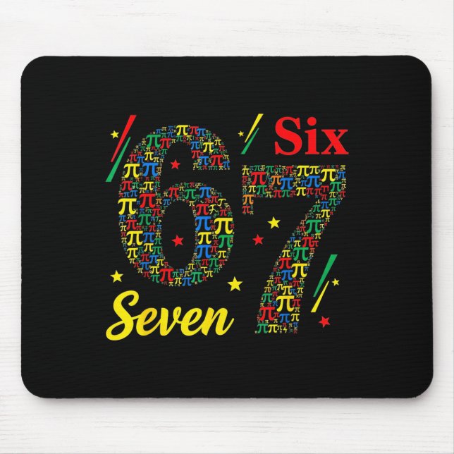Mousepad Dia engraçado 3.14 símbolo 67 meme piada de matemá (Frente)