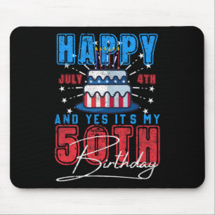 Mousepad Dia Feliz 4 de julho: Sim É Meu 50º aniversário