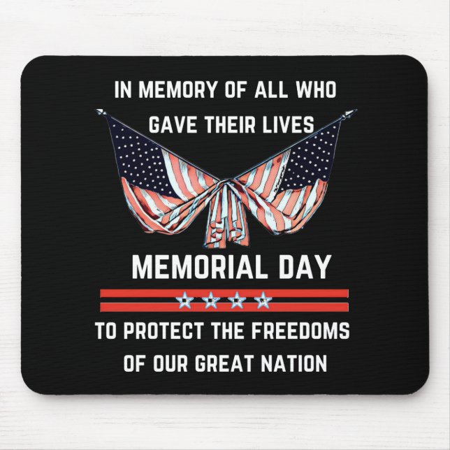 Mousepad Dia Memorial Lembre-Se Do Pad De Mouse Falhado (Frente)