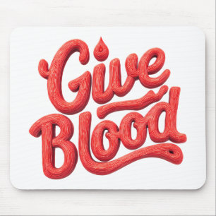 Mousepad Dia Mundial do Dador de Sangue - Texto de Dádiva d