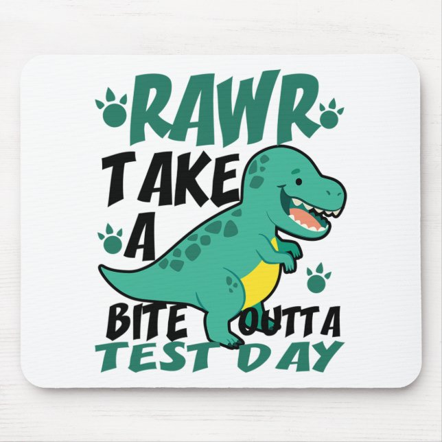Mousepad Dia T-rex Estudante Engraçado Professor Dinossauro (Frente)