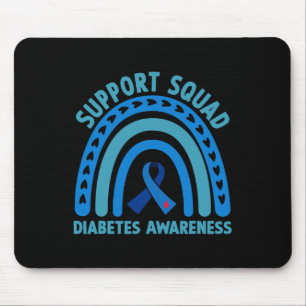 Mousepad Diabetes Azul Suporte à Diabetes Esquadrão Sensibi
