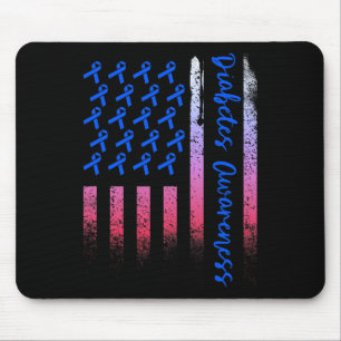 Mousepad Diabetes Consciência Azul Fita Americana Bandeira 