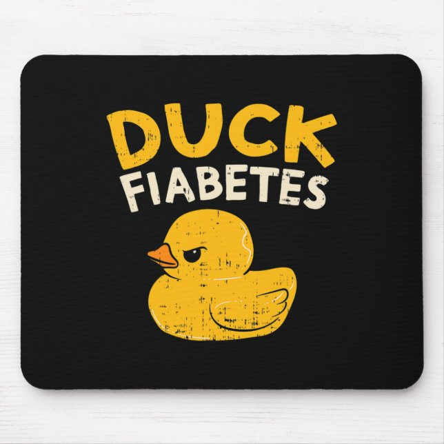 Mousepad Diabetes Divertidos Sensibilização Duck Fiabetes E (Frente)