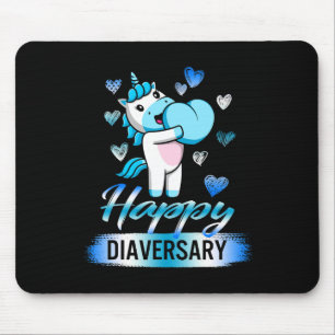 Mousepad Diabetes Feliz Aniversário do Diário Unicórnio T
