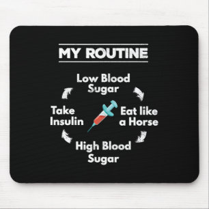 Mousepad Diabetes Rotina Insulina Agulha Sangue Baixo Alto