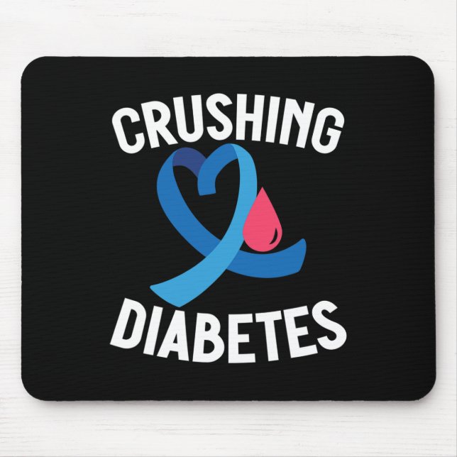 Mousepad Diabetes Sensibilização do Guerreiro T1D Esmagando (Frente)