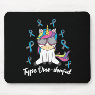 Mousepad Diabetes Tipo 1 T1D Unicorn Tipo Onewonene