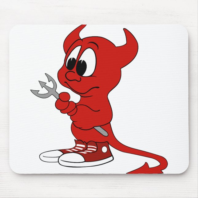 Mousepad Diabo Red Demon Cartoon Satã Mau Inferno (Frente)