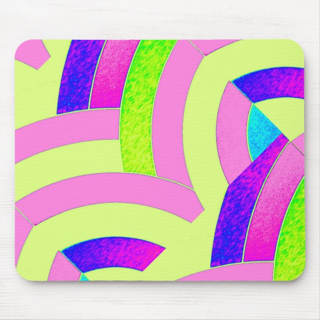 Mousepad diafragma contemporâneo na moda, cor-de-rosa/limão (Frente)