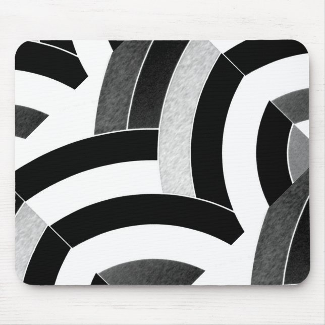 Mousepad diafrão-preto/branco na moda contemporâneo chic (Frente)