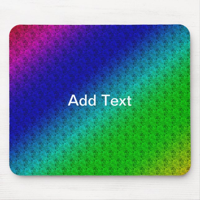 Mousepad Diag Gradient Floral Padrão Floral Azul Verde (Frente)