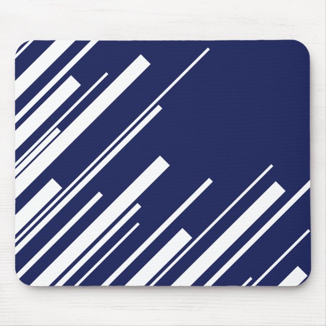 Mousepad Diagonais - Azul e Branco (Frente)