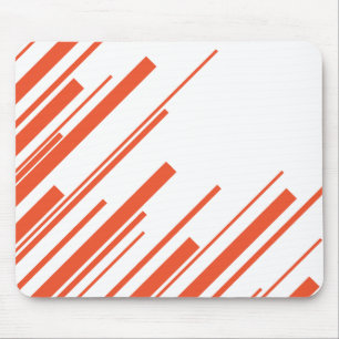 Mousepad Diagonais em Laranja e Branco
