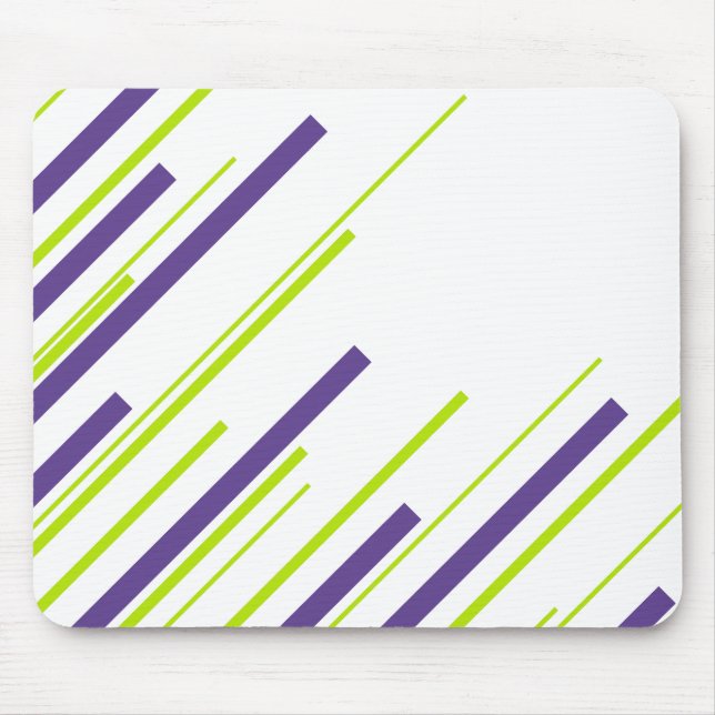 Mousepad Diagonais em Verde limão e Roxo (Frente)