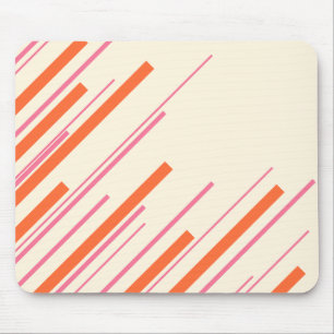 Mousepad Diagonais - Rosa, Laranja e Creme