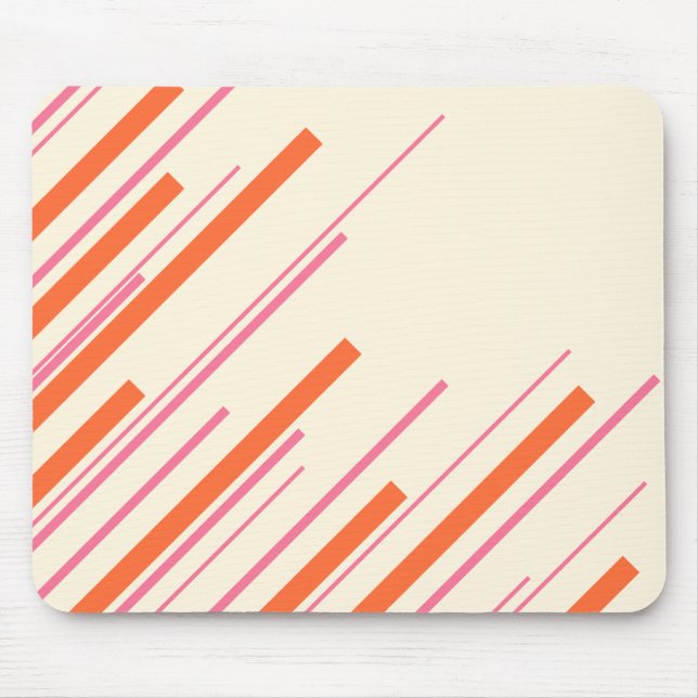 Mousepad Diagonais - Rosa, Laranja e Creme (Frente)