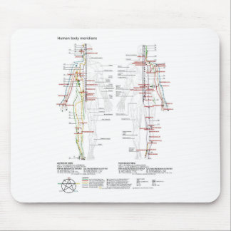 Mousepad  Diagram Schematic Chinese Meridians Human Body 