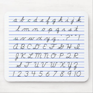 Mousepad Diagrama alfabético inglês em letra cursiva