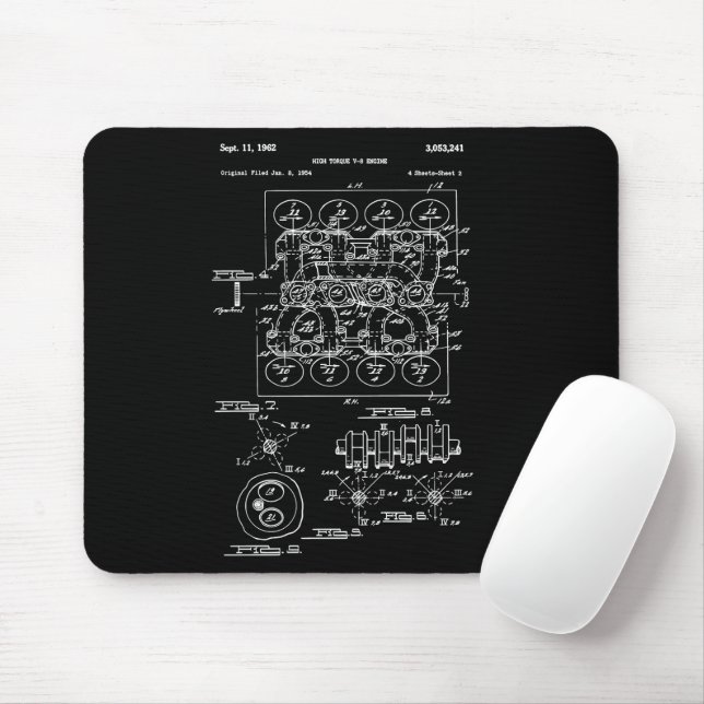 Mousepad Diagrama Blueprint de Blocos do Mecanismo de Vinta (Com mouse)