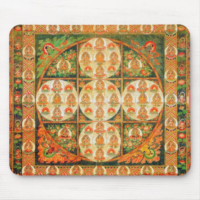 Mousepad Diagrama Cósmico de Mandala para a Meditação (Frente)